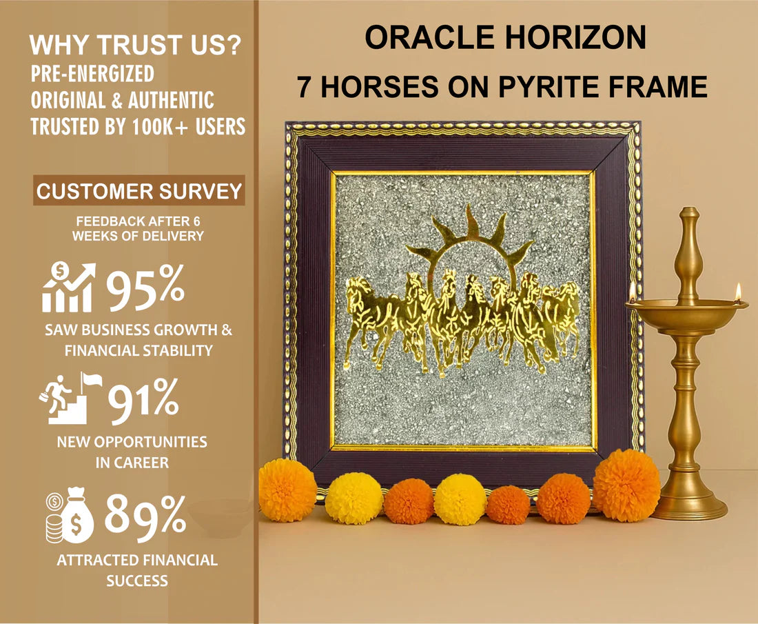 7 Horses on RAW Pyrite Dust Frame