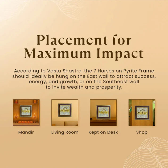 7 Horses on RAW Pyrite Dust Frame