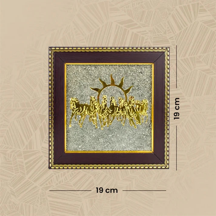 7 Horses on RAW Pyrite Dust Frame