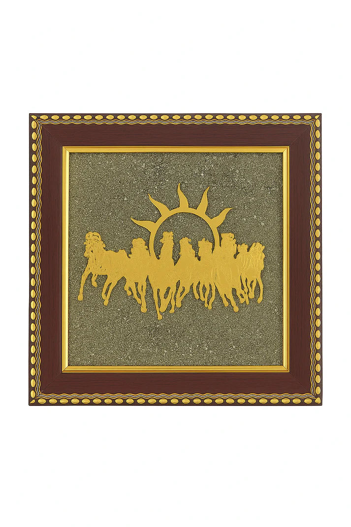 7 Horses on RAW Pyrite Dust Frame